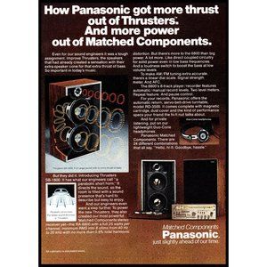 1978 Panasonic Stereo System Matched Components Vintage Print Ad Wall Art Photo